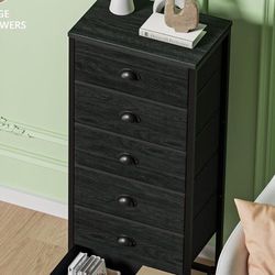 6 FABRIC Drawers Top Wood Dresser Storage Size Length 16", Width 11", Height 43" New Condition Assembled