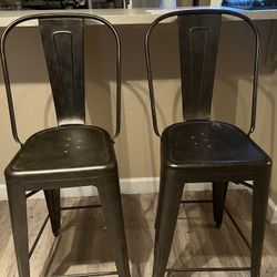 Bronzed Metal Barstools