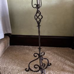 Twisted Wrought Iron Freestanding Floor Candle Holder 35” Tall