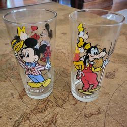 Two Vintage Disney Drinking Glasses 