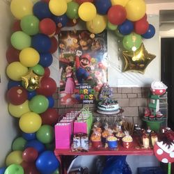Arco De Globos Del Tema Mario Broo