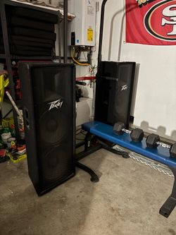 2 Pevey speakers PV 215 pair + AMP crown x/s 802