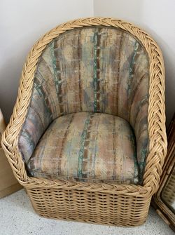 Rattan Wicker Chair Perfect For Small Room, Well Built Not Flimsy, VG Condition  