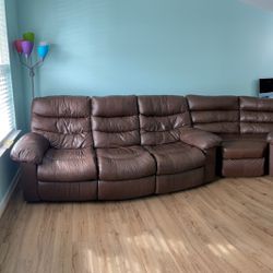 Leather Electric Recliner sectional Sofa Set