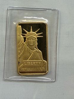 10 gram Statue Of Liberty gold bar by Valcambi