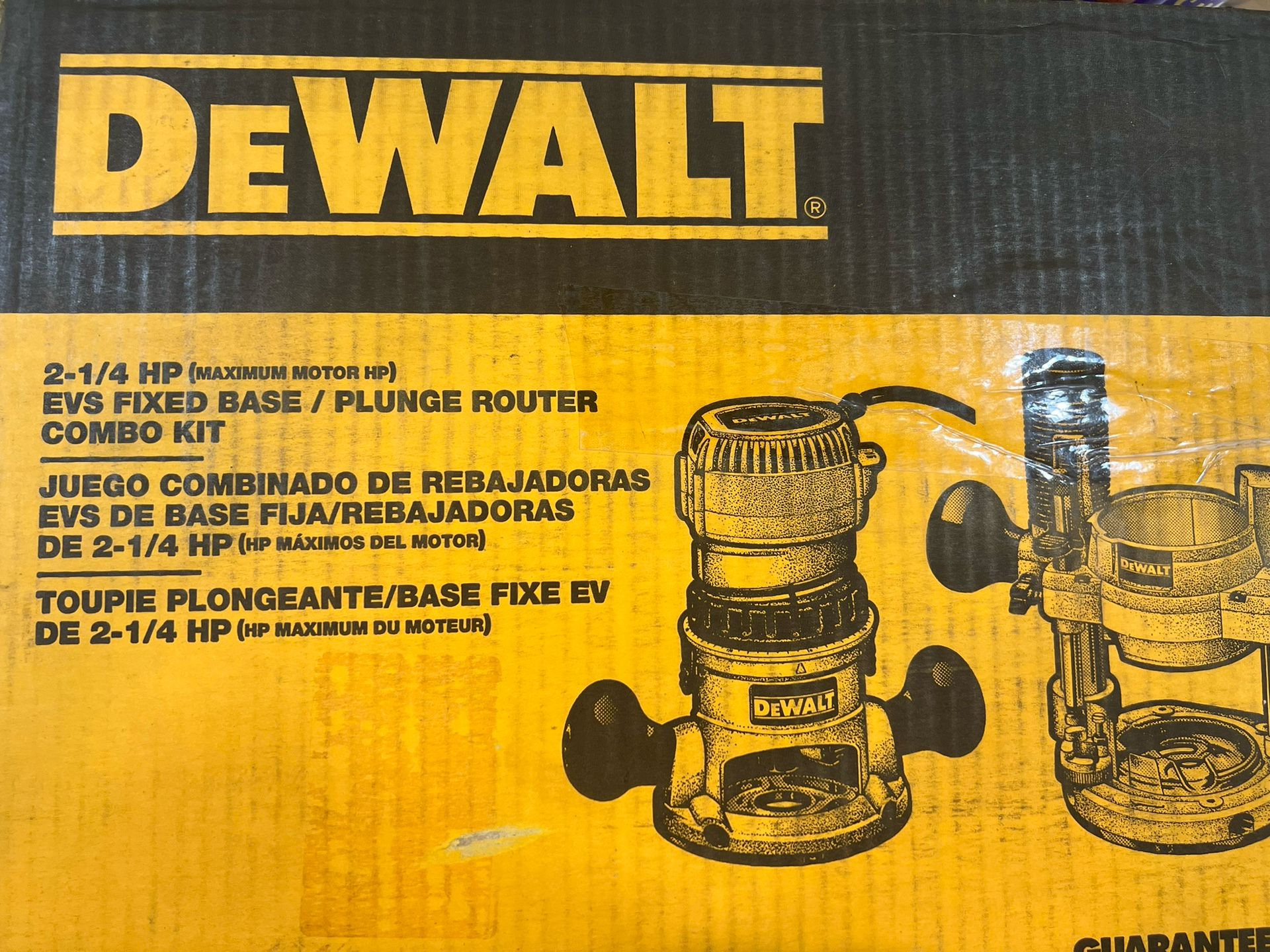 Dewalt 2 1/4 Hp Fixed Base Plunge Router Combo Kit