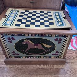 Toy Chest With Checkerboard Top