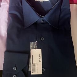 Modena Men’s Navy Dress Shirt - Contemporary Fit 16 34/35