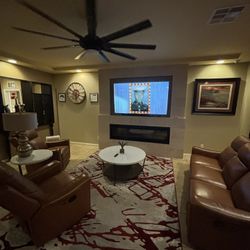 BROWN LEATHER COUCHES