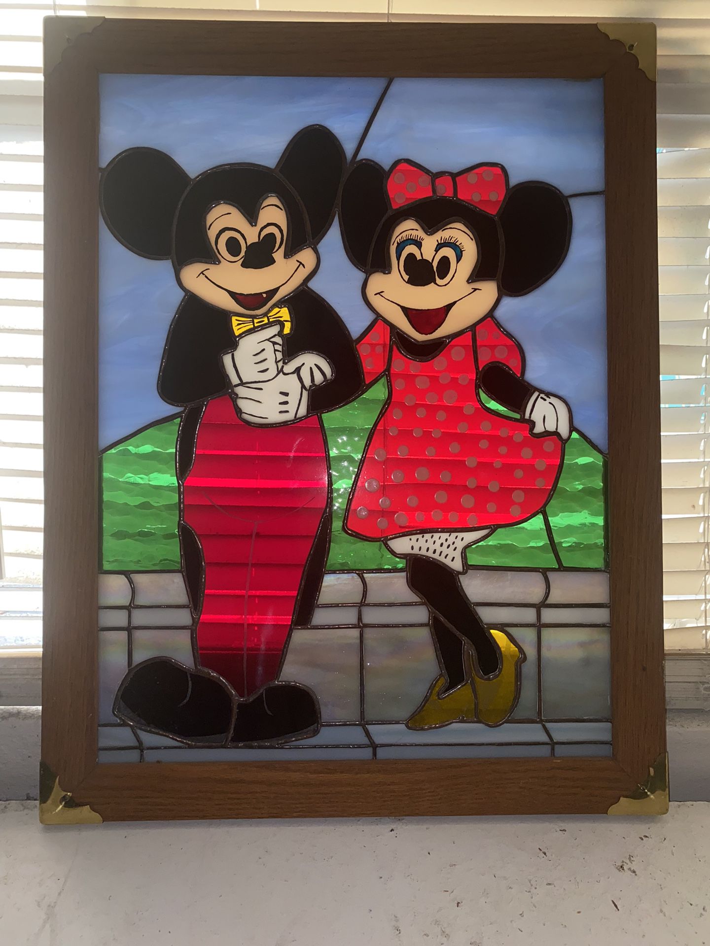 Mickey And Mini Mouse Stain Glass