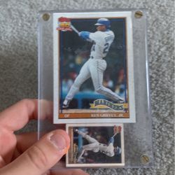 Ken Griffey Jr 2nd Year Topps With Mini Card