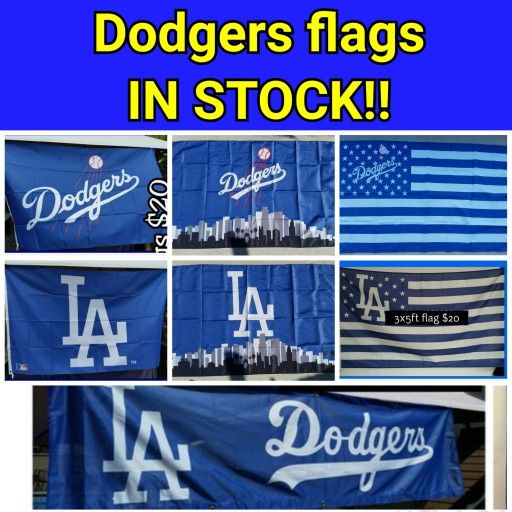 Los Angeles Dodgers,  Raiders, Rams, Lakers, Chargers, Patriots, Cowboys  Flags And Banners 