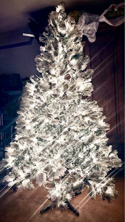 Balsam Hill Flocked Artificial Christmas Tree with Lights