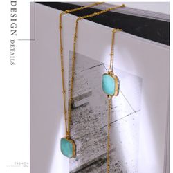 316L Stainless Steel turquoise NECKLACE