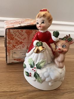Josef Originals Christmas Girl And Rudolph