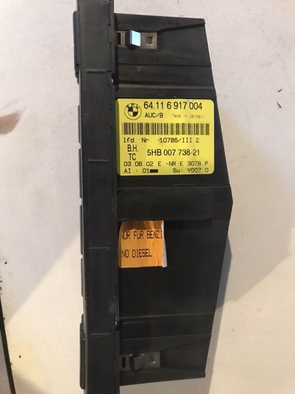 2001 BMW 325I CLIMATE CONTROL PANEL
