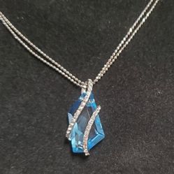 Blue Topaz Necklace with Matching Size 7 Ring