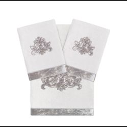 Linen Home Textiles Turkish Cotton May 3 PC Towel Set - Silver