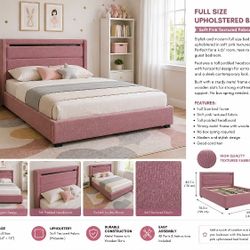 Full Size Upholstered Bed Frame – Excellent Condition