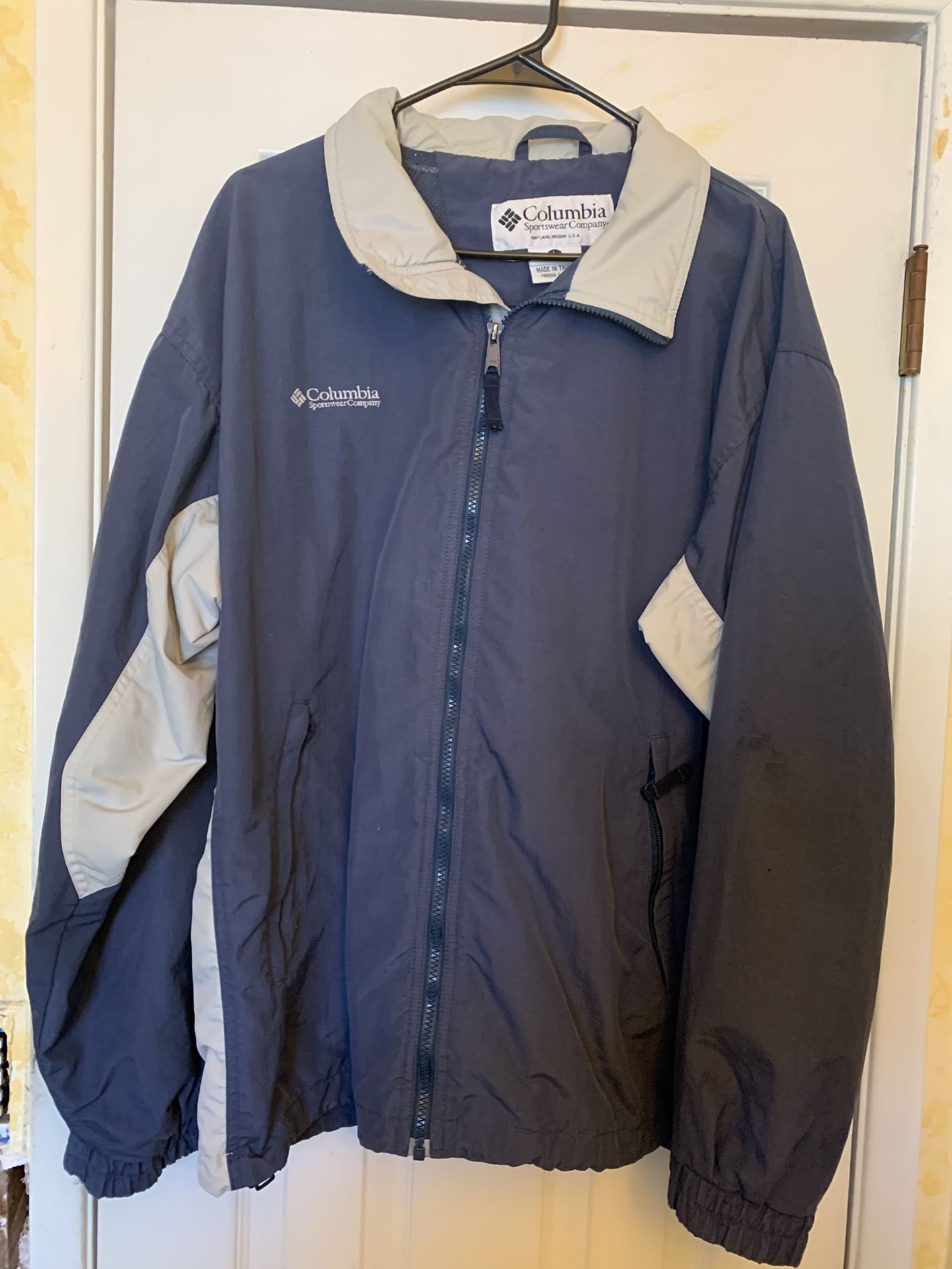 COLUMBIA Men's Full Zip, Blue/Grey, Lite-Weight/Windbreaker Jacket--Sz L