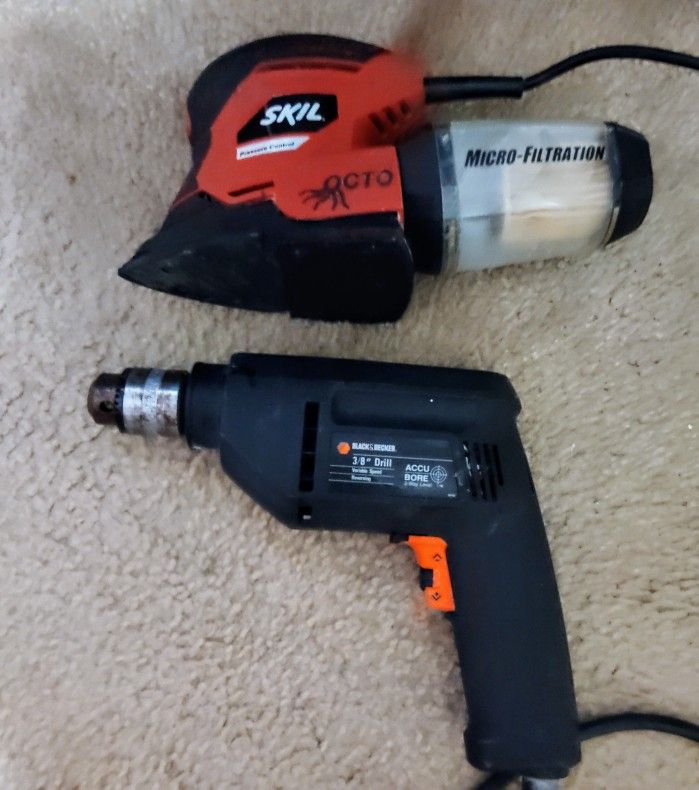 Skil 1.2 Amp Sanders & Black And Decker Electric Hammer Drill 240v Corded