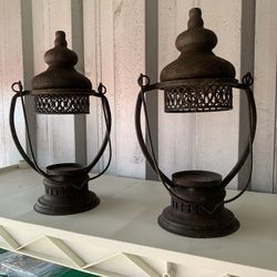 Pair Of Antique Candle Holders