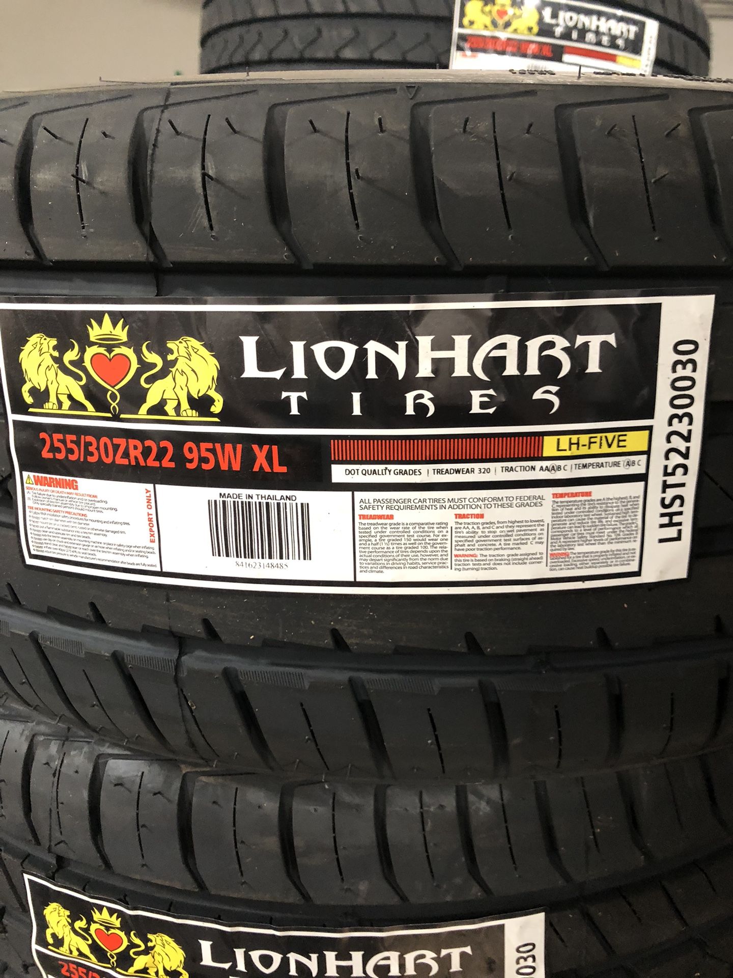 Brand New Tires (1) Lionhart LH Five (255/30ZR22XL) (Single) ($99)