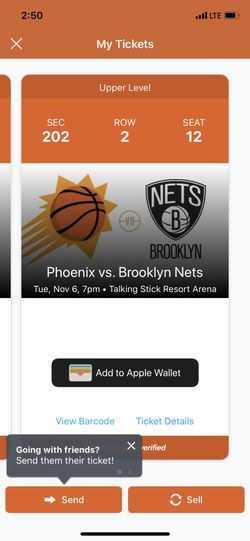 2 Tickets for tonight’s game