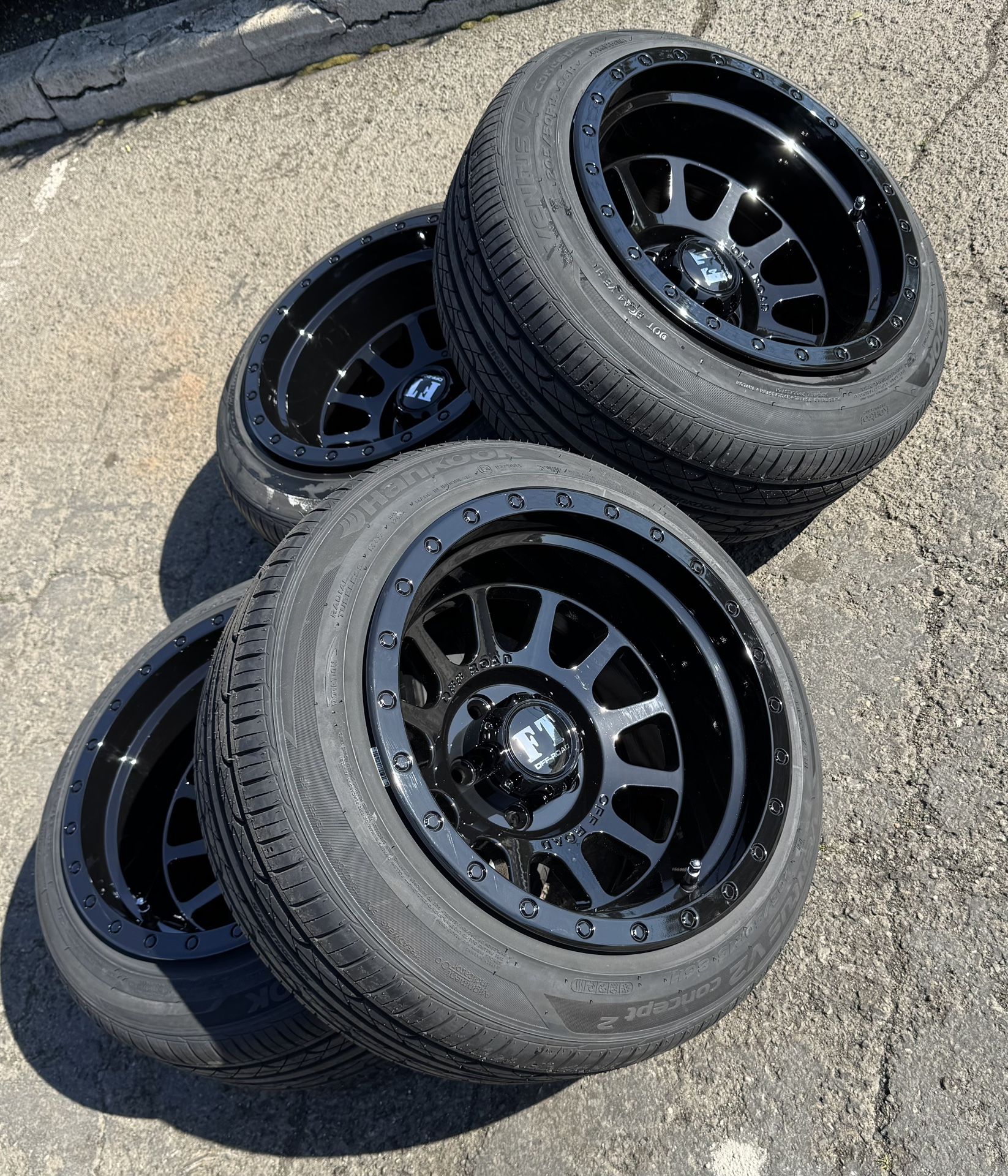 Brand New 15x10 -44 Offset Gloss Black Wheels With Tires Hankook 5x114.3 Toyota Pickup Price Firm