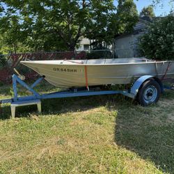 Gregor U-134 Aluminum Boat with Trailer 