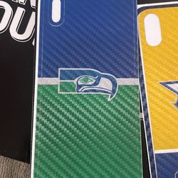 Lot of 3 iPhone X Seattle Teams Skin Covers
