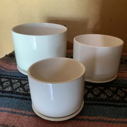 White Ceramic Plant Pots Planters
