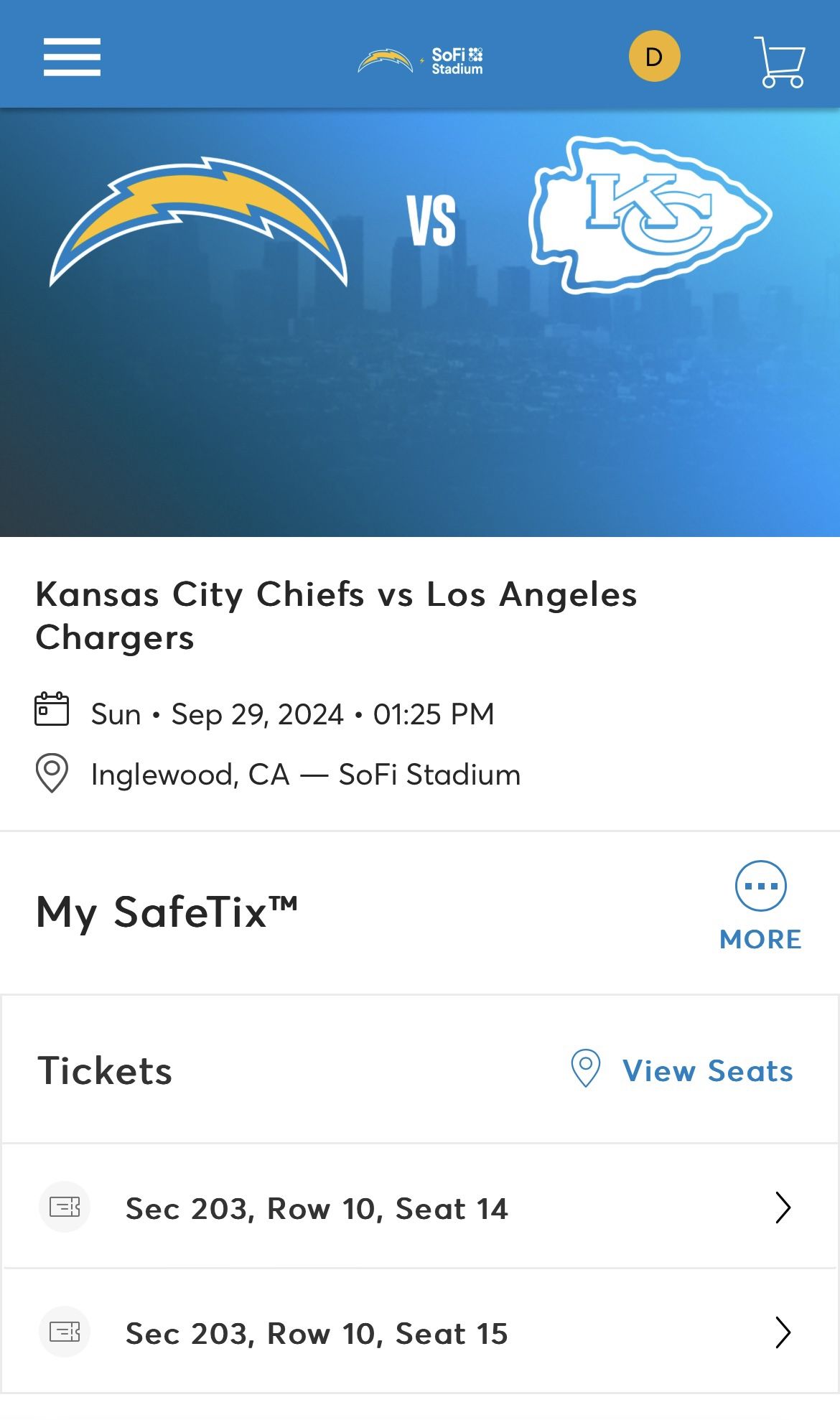 Chargers Season Tickets !