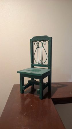 Green wooden miniature chair