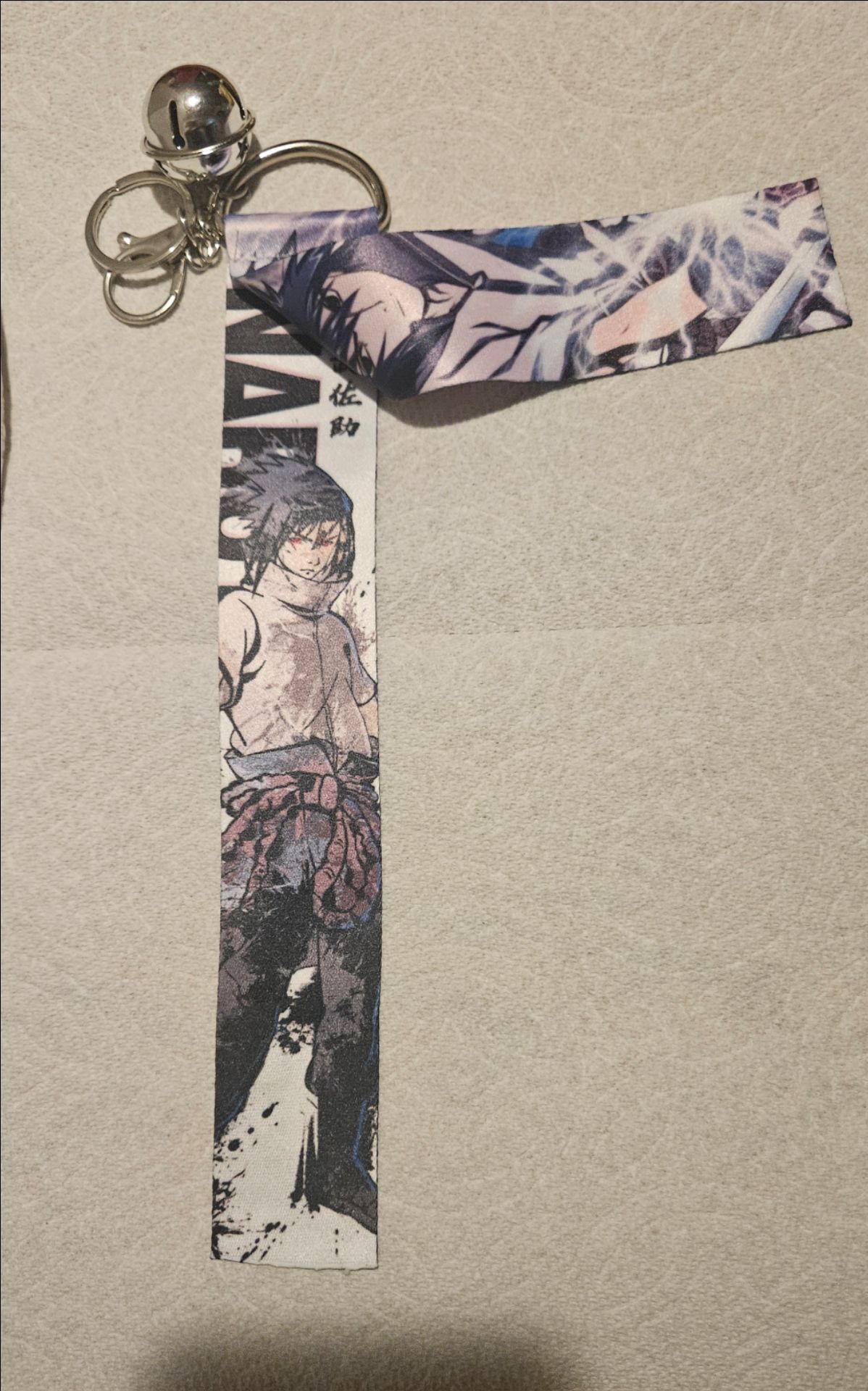 NEW NARUTO SAZUKE ANIME BACKPACK/BAG KEYCHAIN CLIP RING & BELL RIBBON CHARM