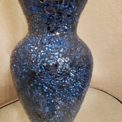 New $15 Each  Flower Blue Vase Heavy Elagant Glass Cut