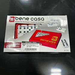 Bene Casa Double 6 Domino Set W/ Storage Pouch, Handcrafted - Juego De Domino