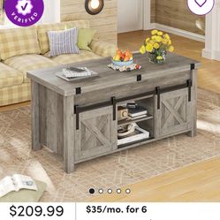 Brand New Lonan Coffee Table – $170 (Lift-Top + Hidden Storage!)