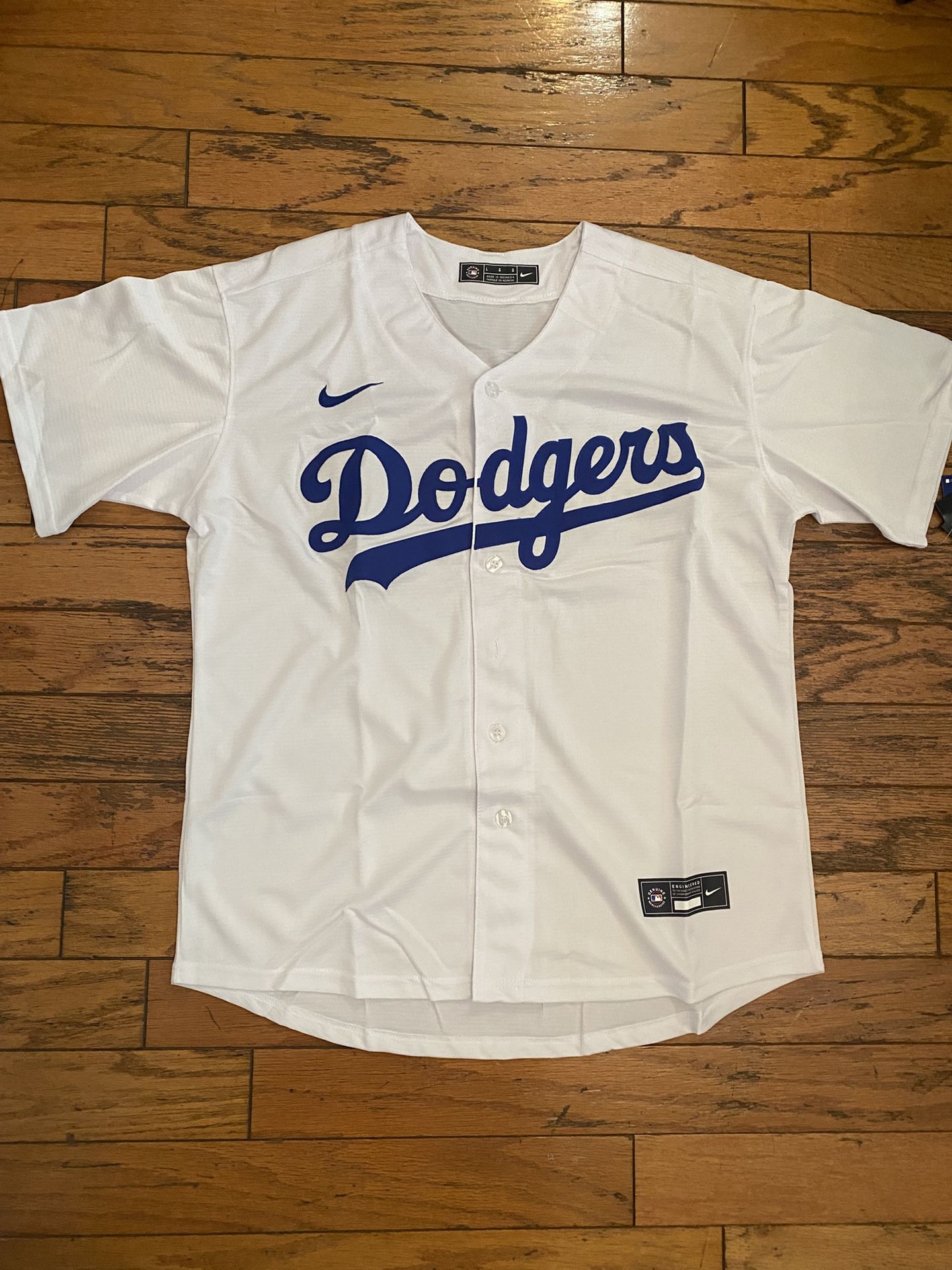 White blue stitched Los Angeles Dodgers Blank Jersey
