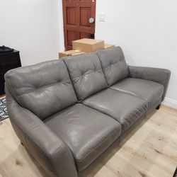 Leather Sofa Natuzzi Grey
