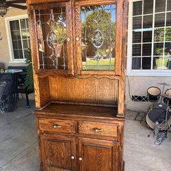 Mid Century Vintage Solid Oat Cabinet