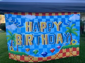 The Hedgehog Birthday Party Backdrop Banner