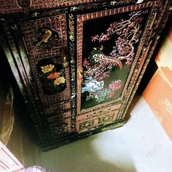 A Very Nice Chinese Cabinet Two Glass End Tables 2 Lamps And  Cookware That Has Never Been Used. 