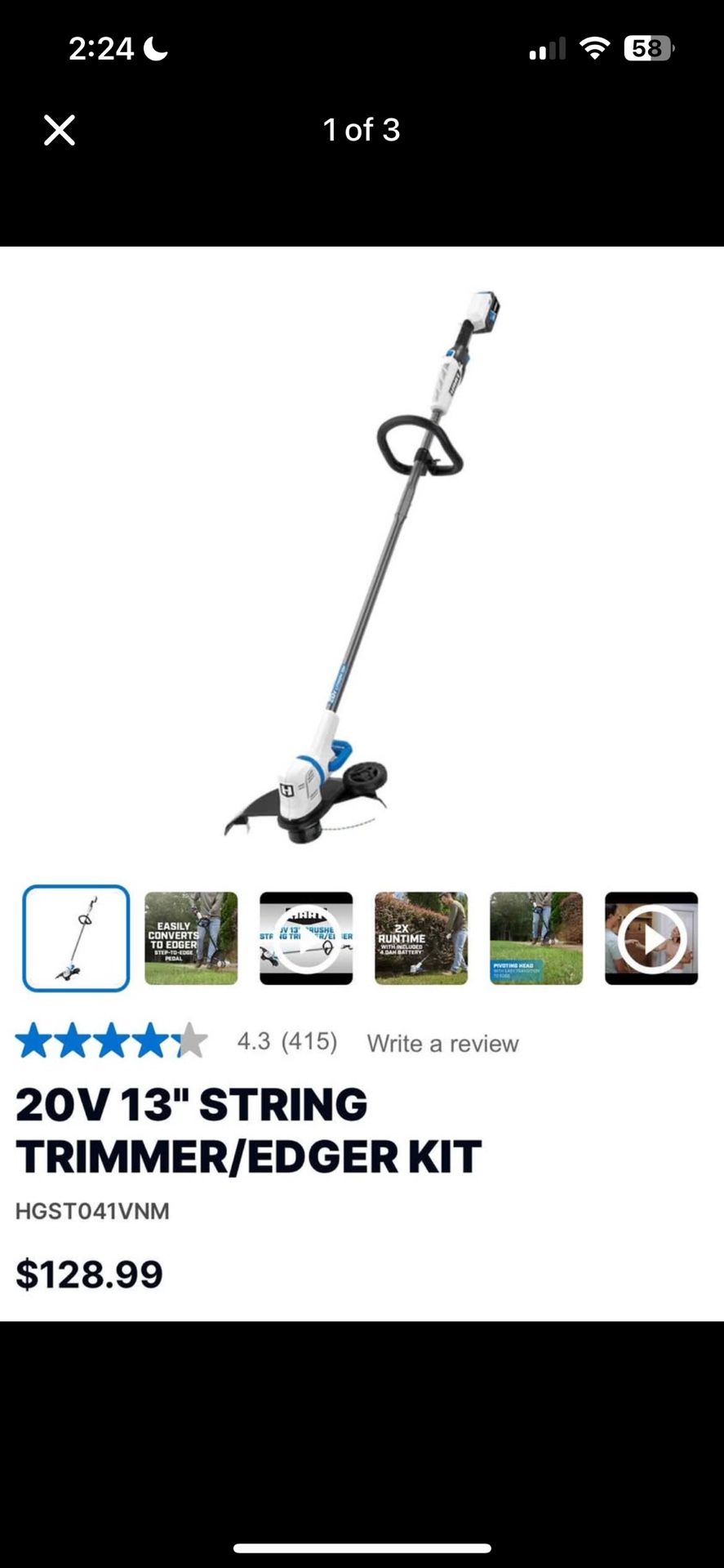 Hart Battery Powered Weed Eater