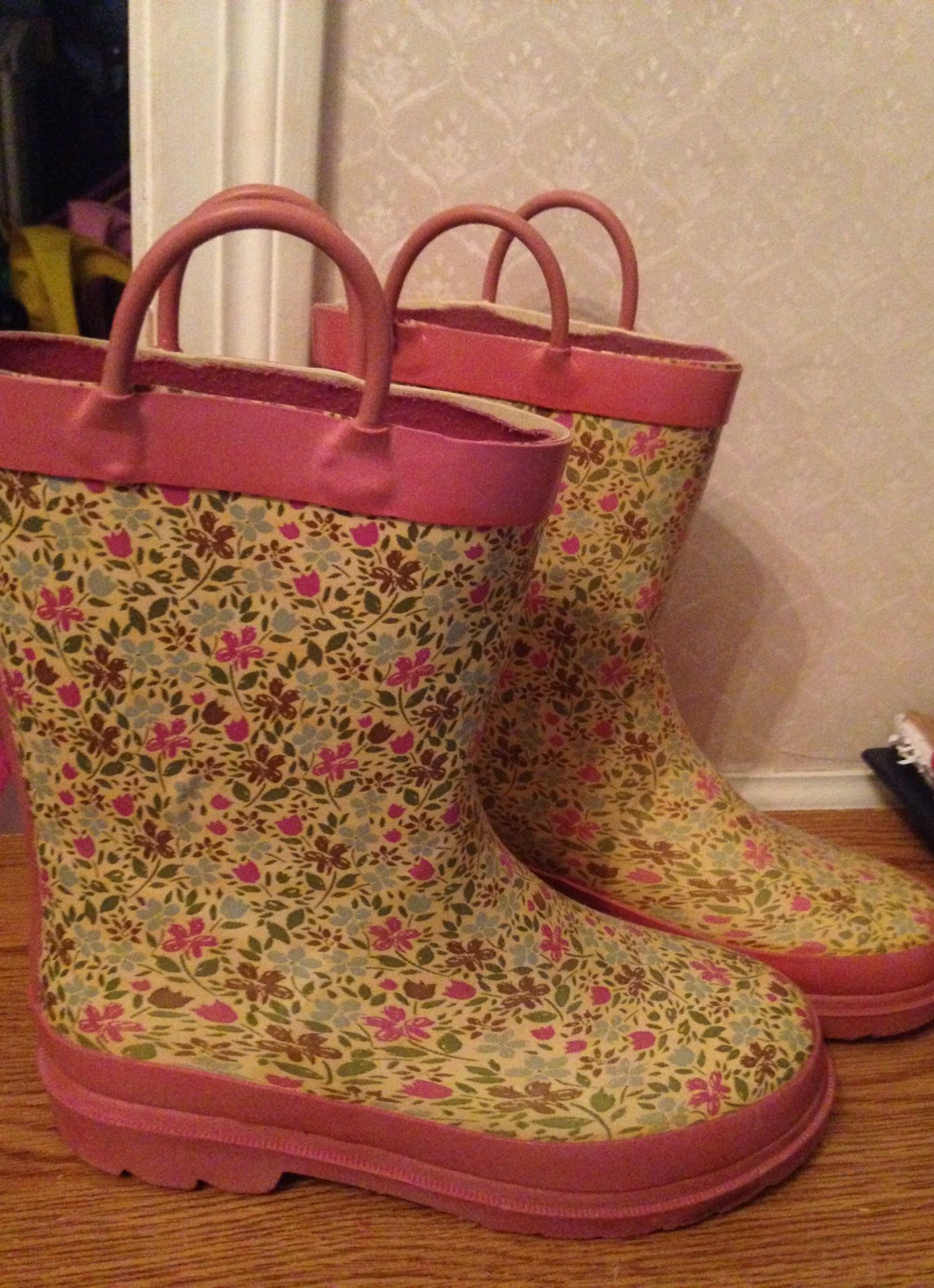 Girls Floral Rain Boots 13/1