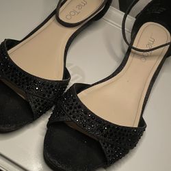 Black Shiny Short High Heels 