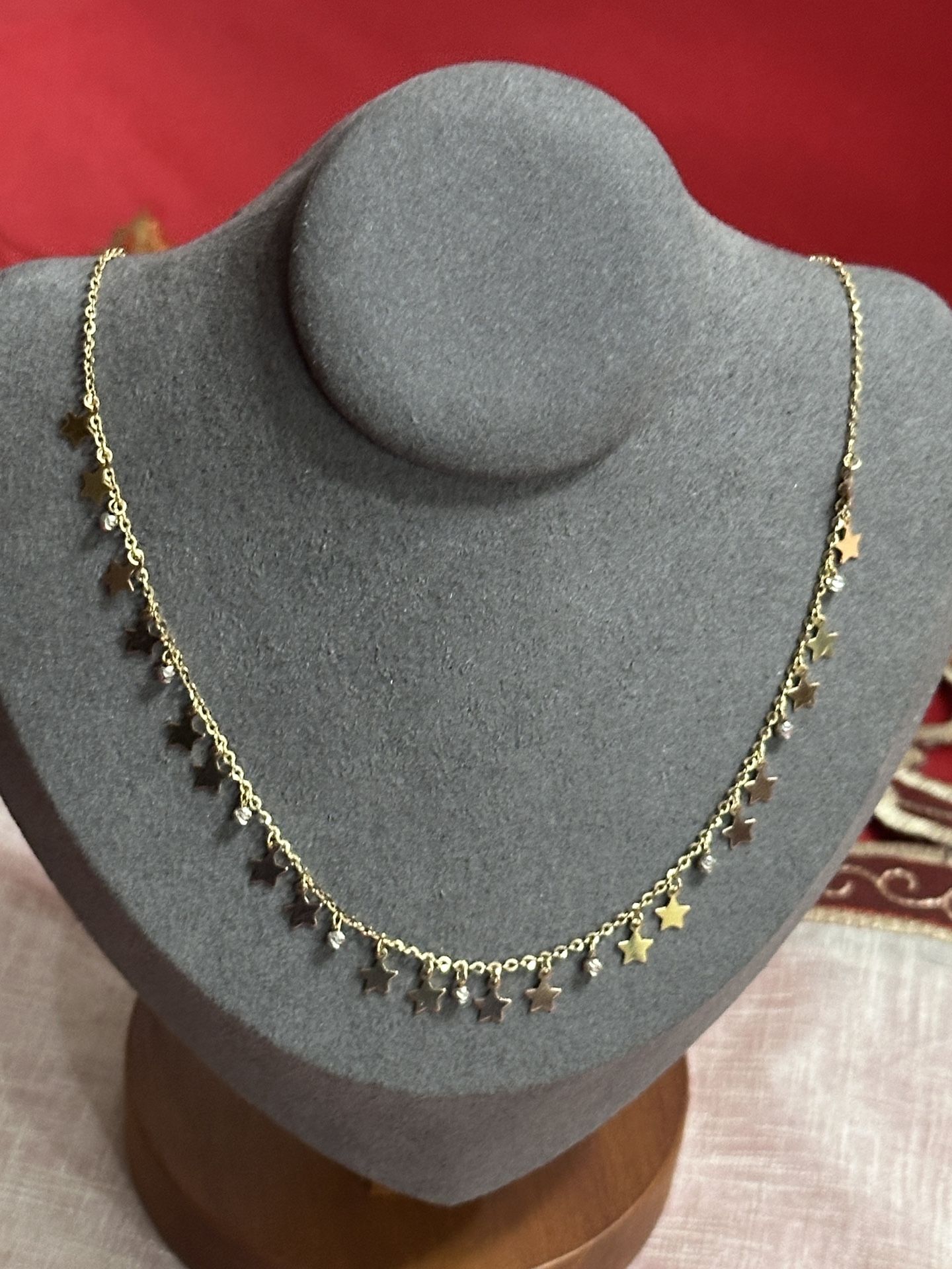 18k Gold Necklace with Charms