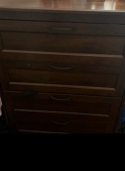 Dark Brown Wood 4-Drawer Dresser