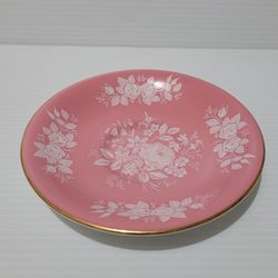 Vintage Aynsley Saucer Pink with White Roses Flowers #2448 Bone China