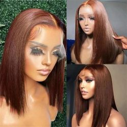 Brown Bob Human Hair 13x4